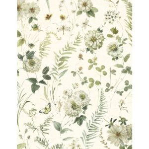 Large Floral Cream
