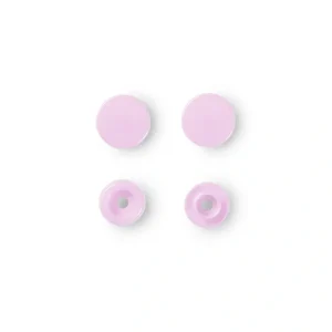 Plast Trykknapp 12,4mm, Lys Rosa