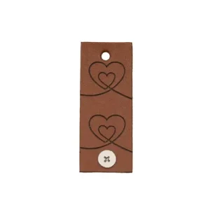 Naglemerke Hjerte /Lyse Brun 5*2cm