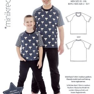 66220 Minikrea Raglan t-shirt 2-16 år/men xs-xxl