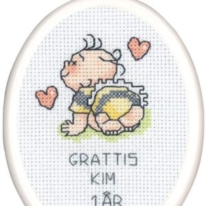 Broderi med hvit ramme