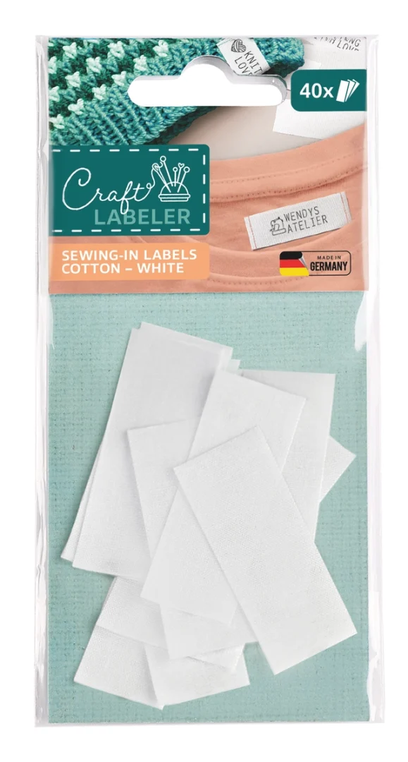 42d9e064b944cf85ea43ff7babdbe293.webp Craft labeler stof label 20 x 50 mm - Bilde 1