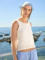 Sommerstrikk Enkeltoppskrift 2604, nr.8, Roselyn Top