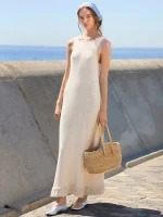 Sommerstrikk Enkeltoppskrift 2604, nr.10, Roselyn Long Dress